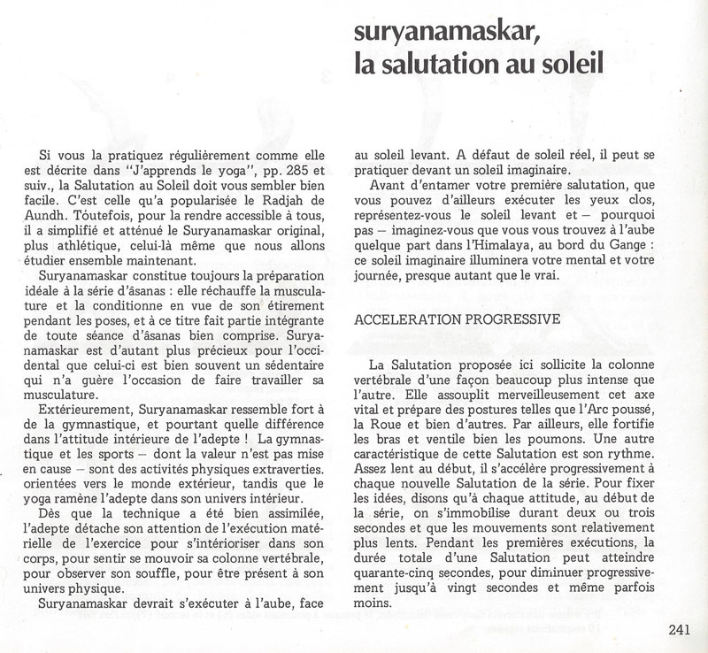 la salutation au soleil suryanamaskar texte